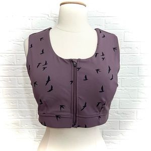 Oiselle flyout zip sports bra sz 12